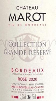 Chateau Marot Rose 2020 Case of 12 Bottles (8772)